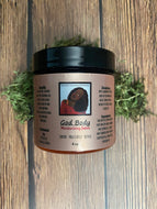 Moisturizing Salve amber jar with logo black woman beautiful foliage. Ointment Natural product